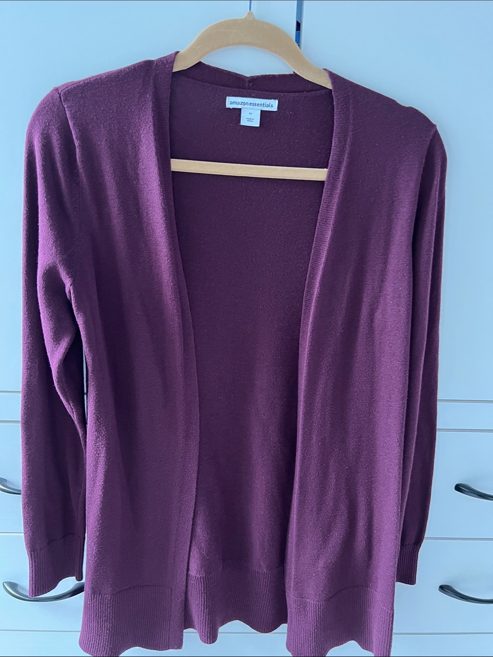 Amazon Essentials Women’s Open Front Cardigan Sweater - Plum